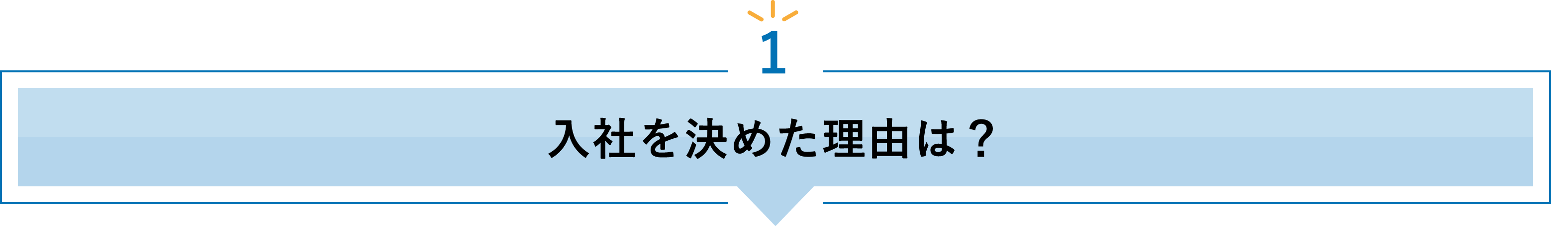 1 入社を決めた理由は？