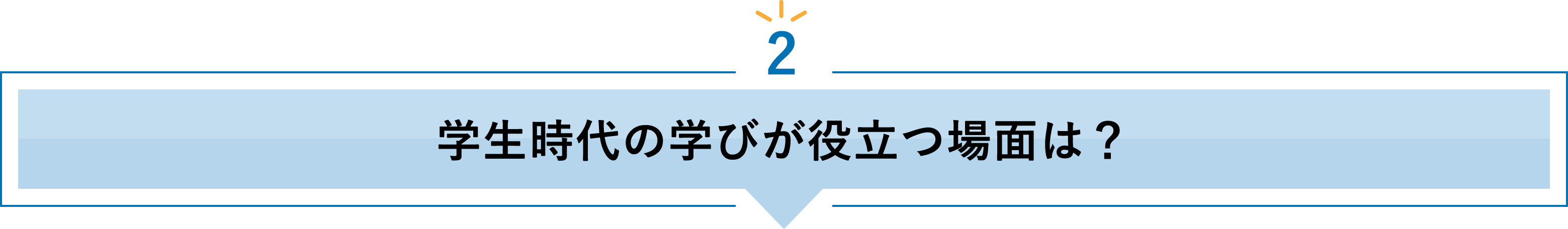 2 学生時代の学びが役立つ場面は？